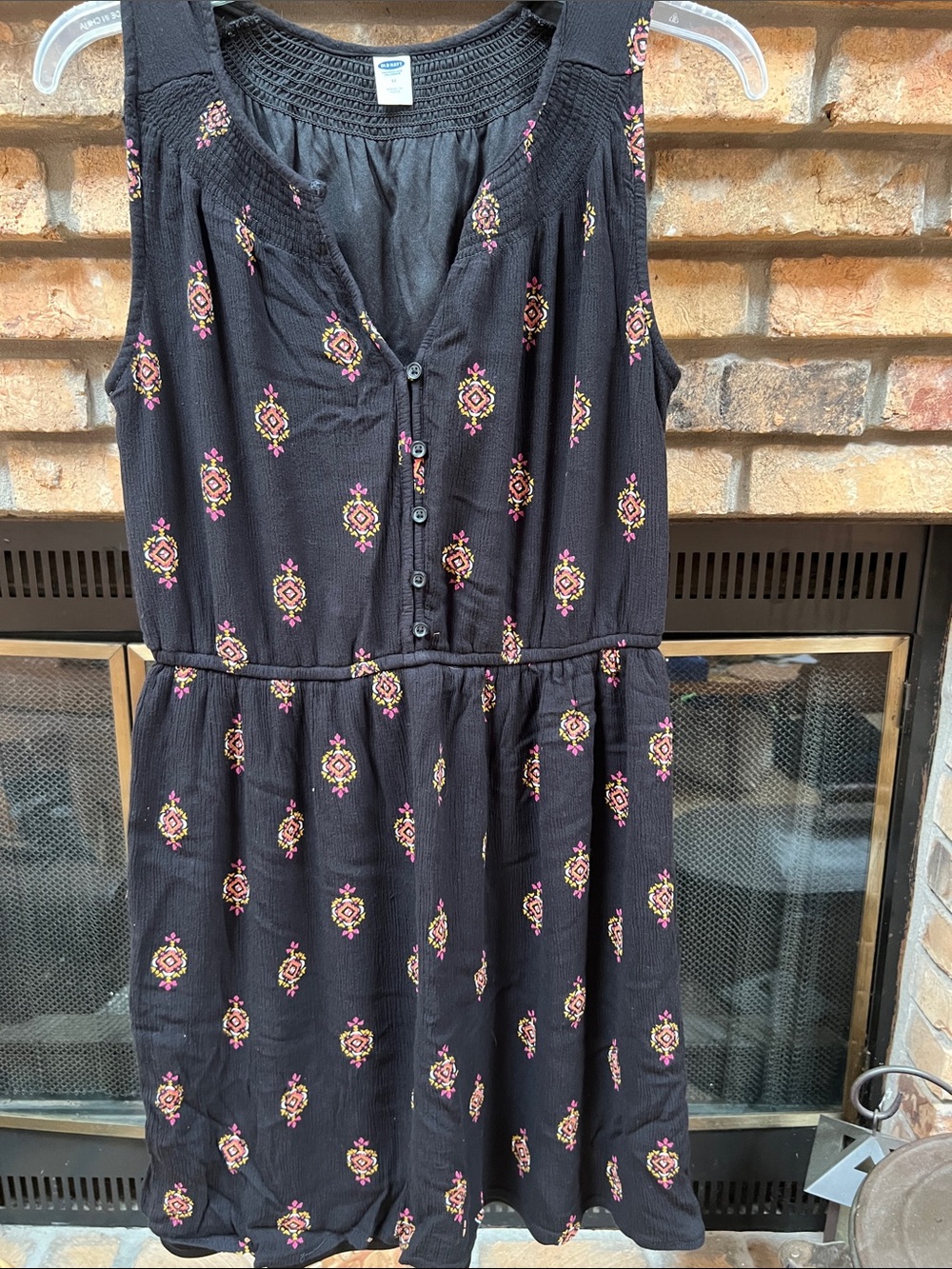 Old Navy Black Sleeveless BOHO Button-Front Dress size Medium